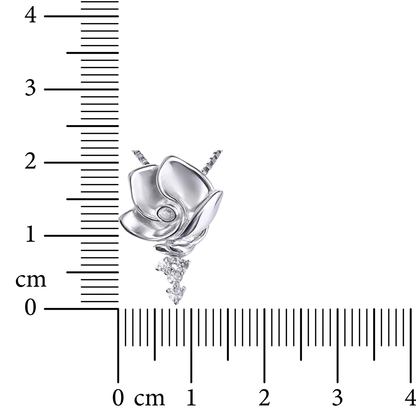 Velvet Rose Drop 925 Sterling Silver Necklace