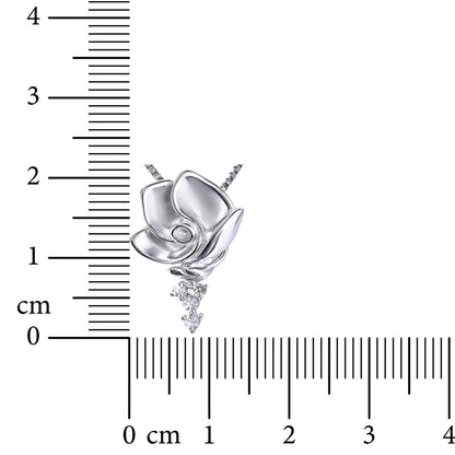 Velvet Rose Drop 925 Sterling Silver Necklace
