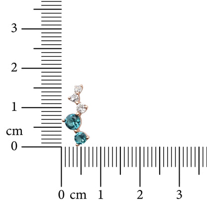 Aqua Trial Rose 925 Sterling Silver Earrings