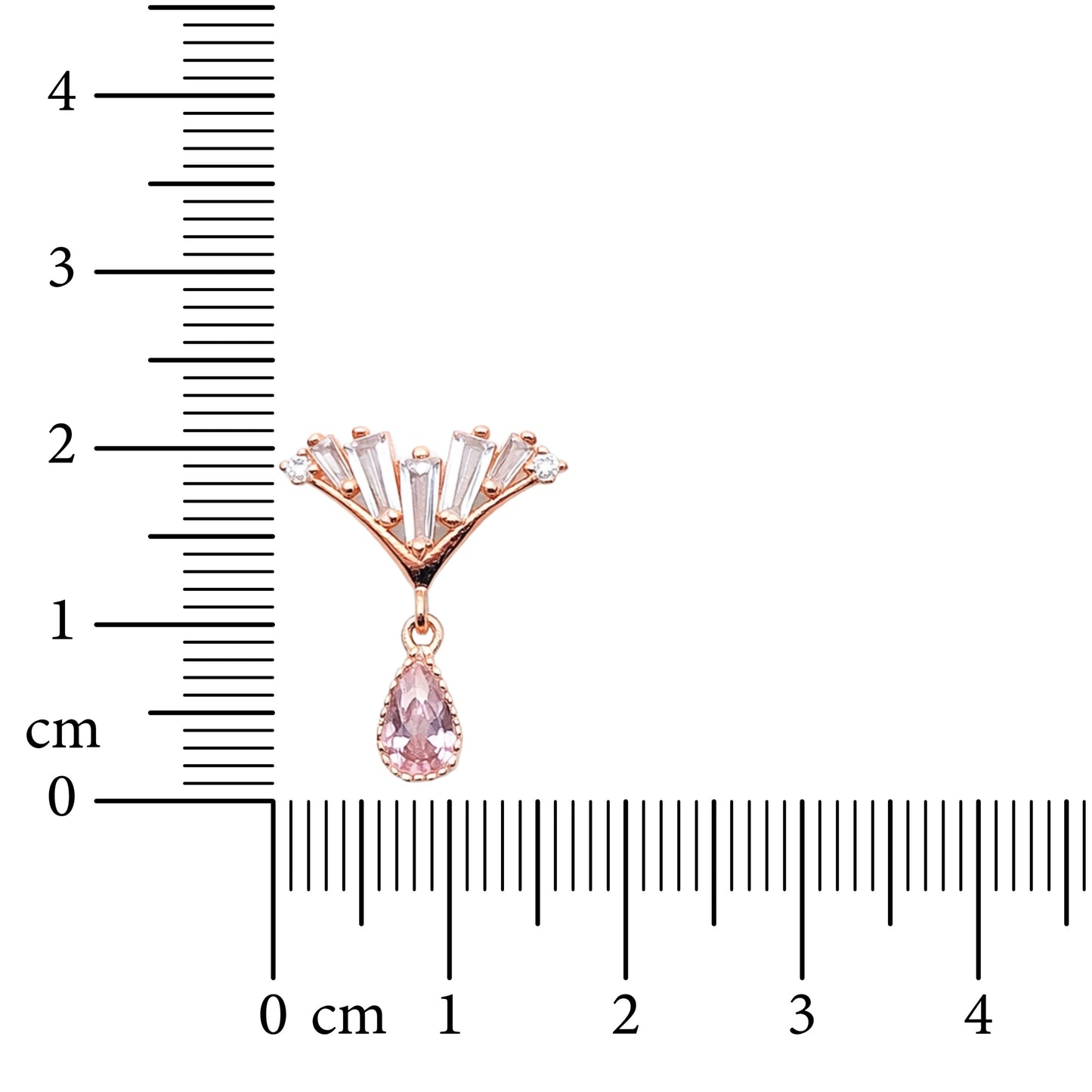 Rosé Fan 925 Sterling Silver Earrings