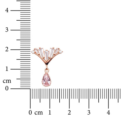Rosé Fan 925 Sterling Silver Earrings