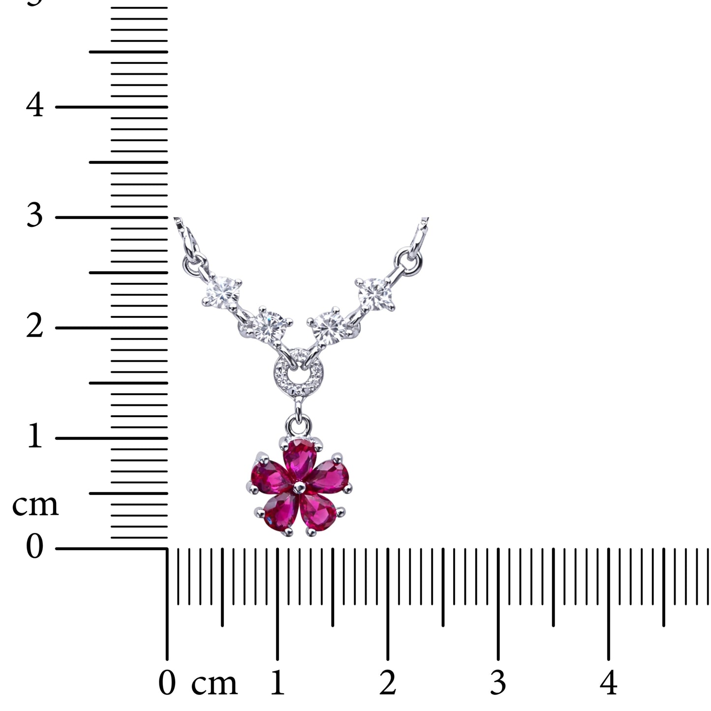 Fleur Rouge 925 Sterling Silver Necklace