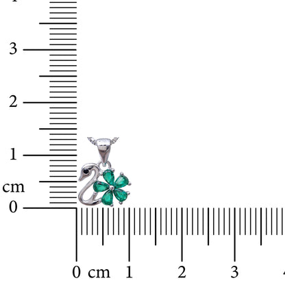 Swan Clover 925 Sterling Silver Necklace