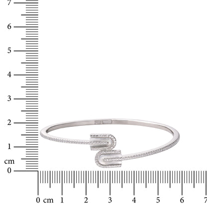 Twin Curve Radiance Cuff 925 Sterling Silver Bracelet
