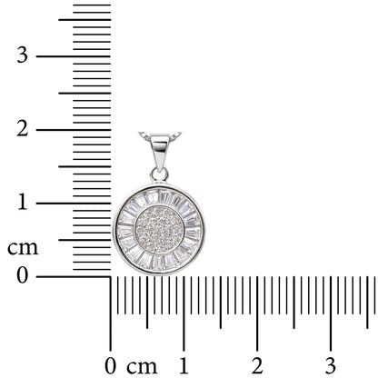 Radiant Disc 925 Sterling Silver Necklace