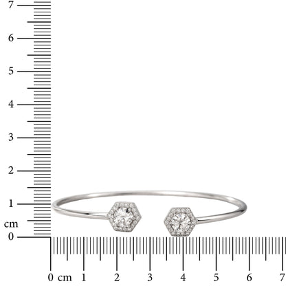Hex Duo Cuff 925 Sterling Silver Bracelet