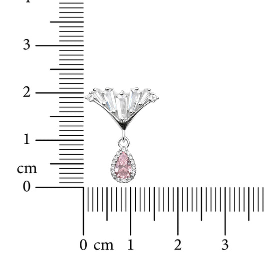 Rosé Fan 925 Sterling Silver Earrings